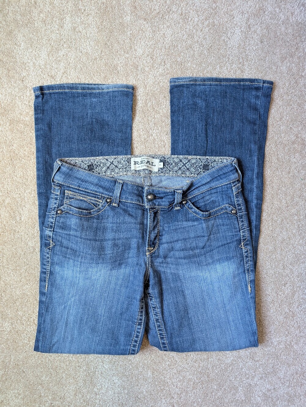 Ariat Women's 31L Long 34x33 Real Denim Spitfire Riding Jeans Mid Rise Bootcut